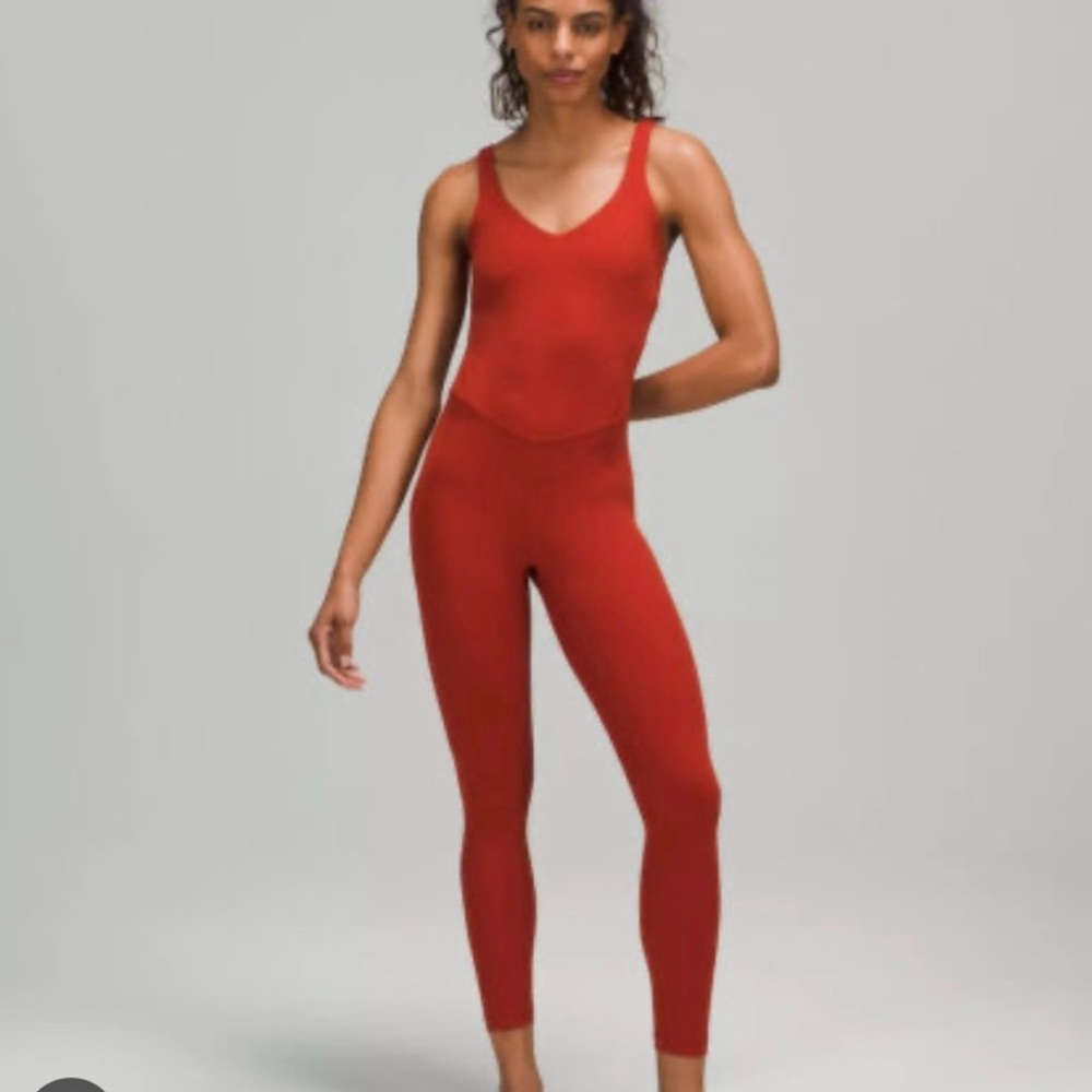 Red Lululemon align bodysuit- like new!